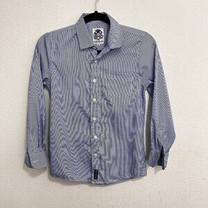 English Laundry Boy's Blue Pin Striped Button-Up Shirt‎ Size 12 Long Sleeve